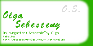 olga sebesteny business card